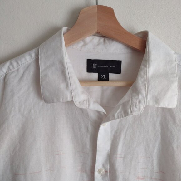 INC International Concepts Mens Linen Blend Ombre Shirt XL w Roll Tab Sleeve - Picture 3 of 10